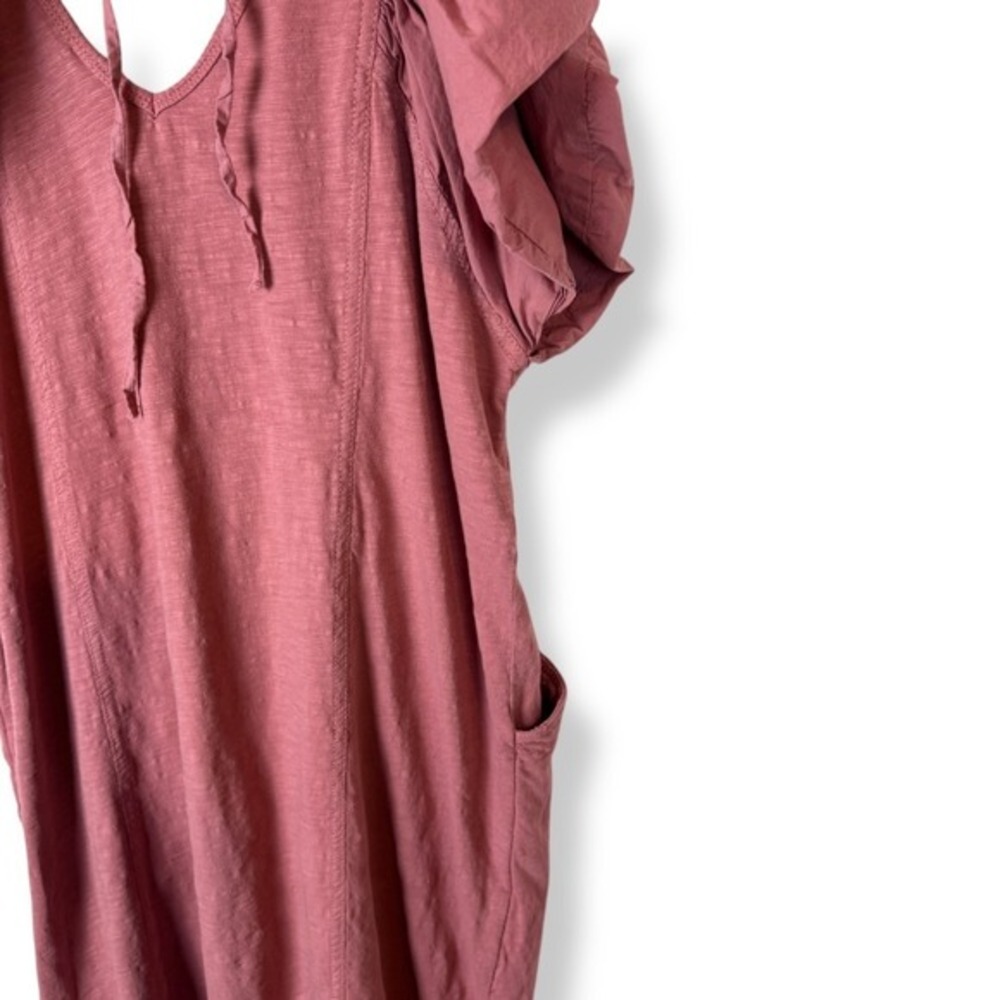 Daily Practice Anthropologie Dress Petite Size XS Womens Pink Ruffle Pockets - Picture 12 of 14